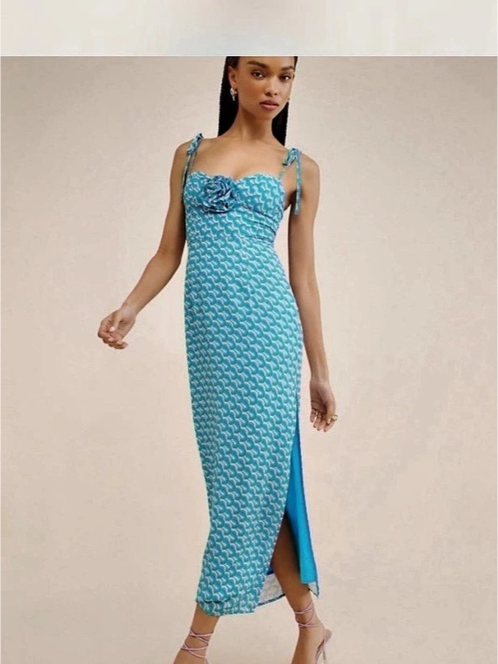 Anthropologie The Frolic Elia Stripe Maxi Abstract Print Maxi Dress. Size 14